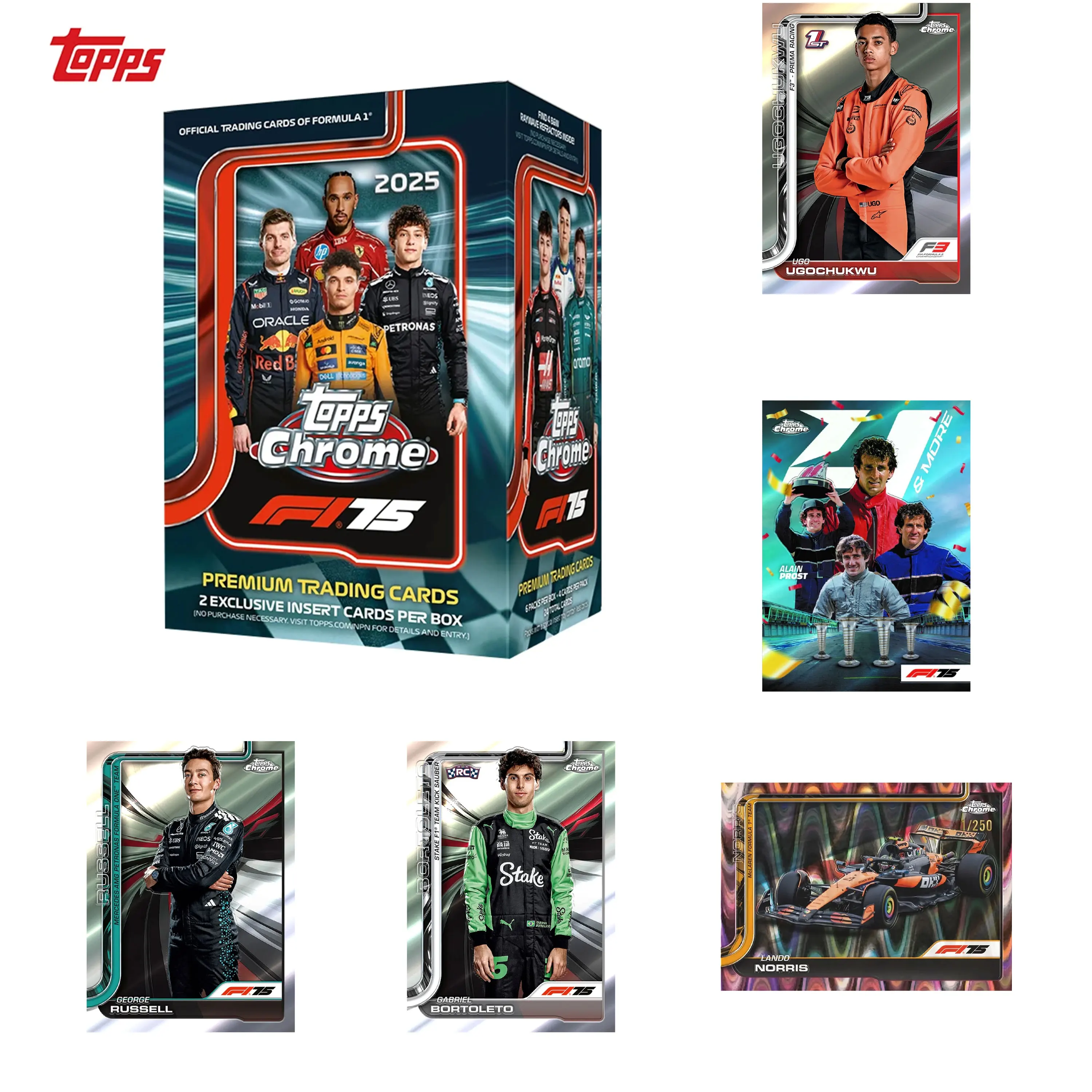

2025 Topps Chrome F1 Racing Premium Collector Card Sealed Value Box Official Break Gift Box New Driver Refractor Collector Cards