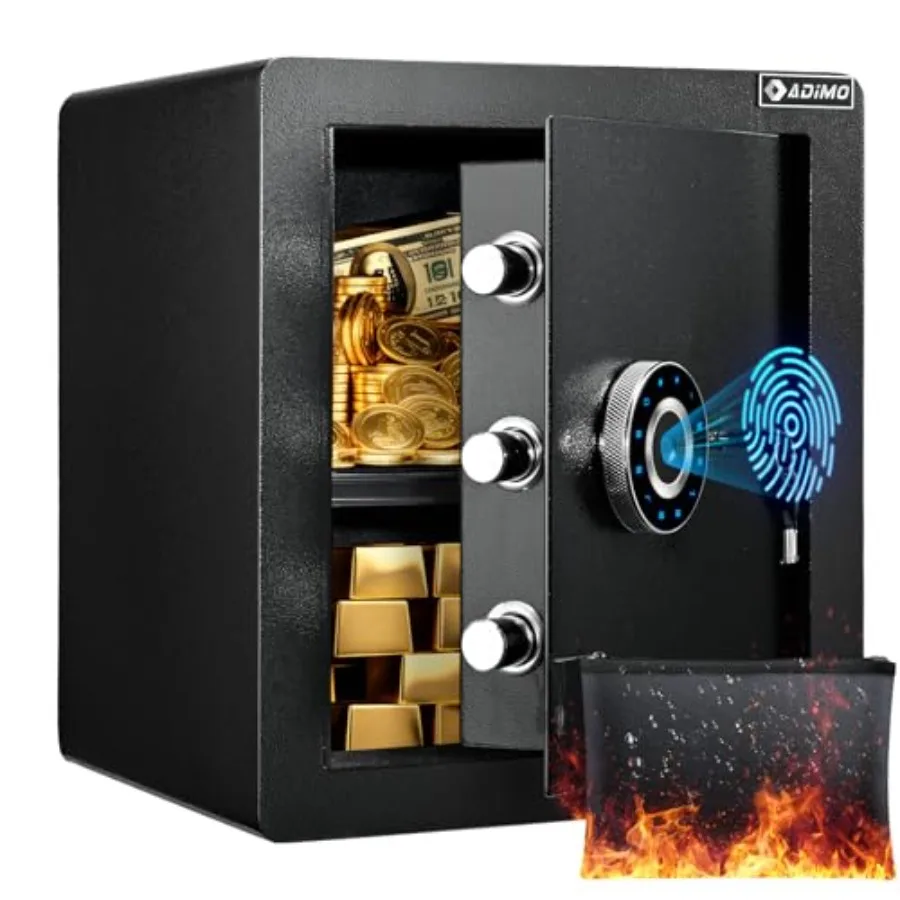 

Биометрический огнестойкий сейф 1.6 куб. футов с сенсорным экраном, съемной полкой и системой сигнализации для безопасного хранения денег и документов