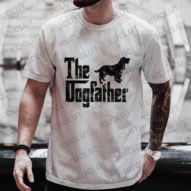 Casual T-Shirt for Men Funny The Dog Father Golden Retriever Godfather Oversized Mens T-Shirt Funny Fashion Summer Clothes