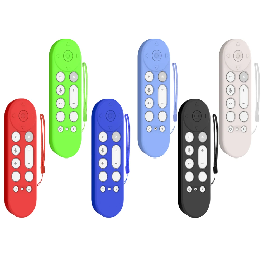 Silicone Remote Case Protective Cover Anti-Slip Remote Cover with Lanyard Silicone Sleeve for Google TV Streamer 4K Voice Remote