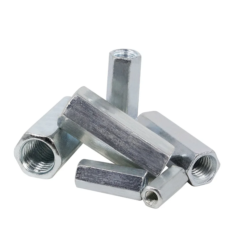 1~10pcs Hex Rod Coupling Nuts M5 M6 M8 M10 M12 M14 M16 M18 Threaded Rod Connectors zinc Coupler Joint Sleeve Extension Nuts
