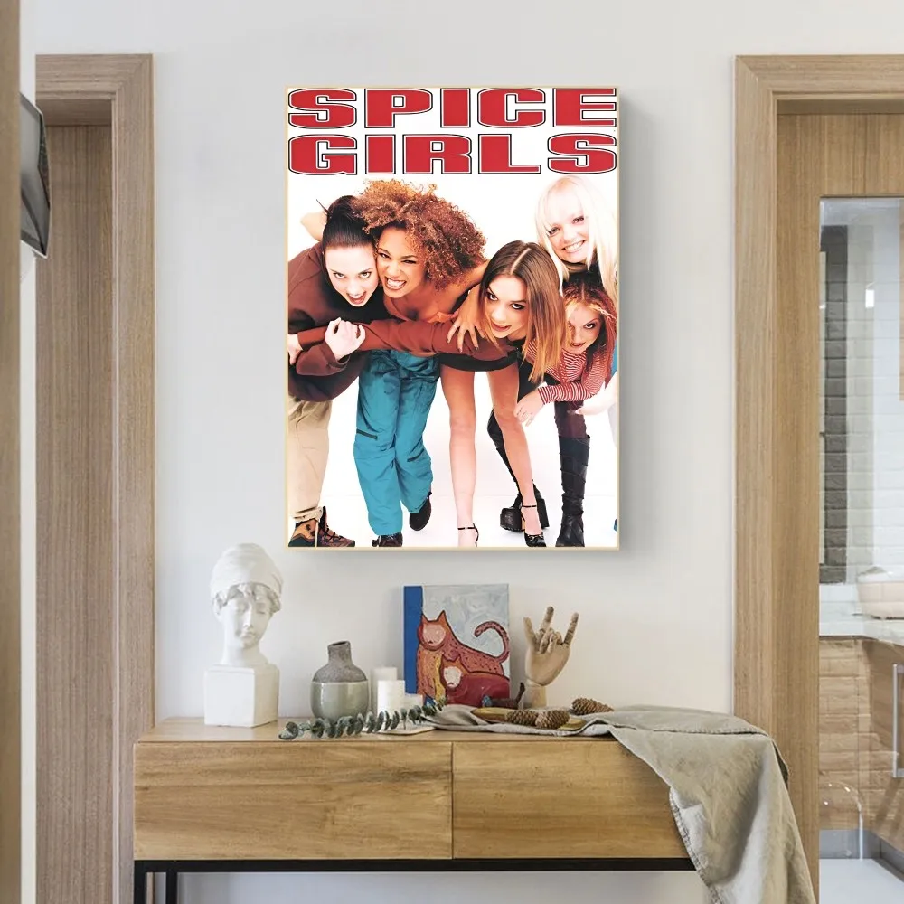 Spice Girls Music  Anime Posters Sticky Waterproof Paper Sticker Coffee House Bar Kawaii Room Decor