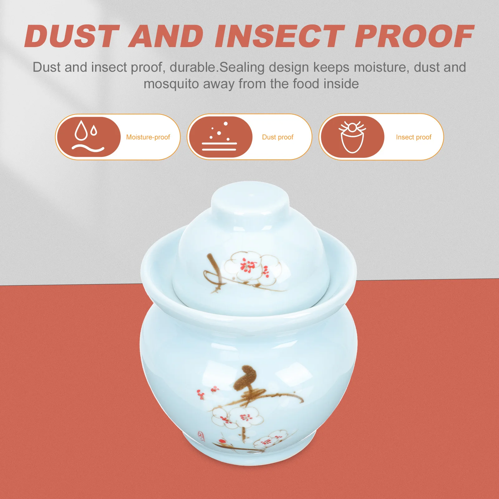 

Retro Ceramic Pickle Jar Sealed Can Sichuan Pickle Storage Container No Burrs Easy to Clean Home Hotel Dorm Ceramic Pickles Jar