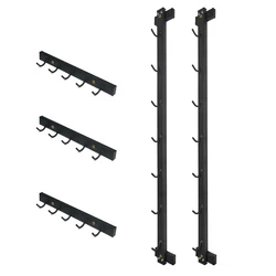 Wall Mounted LAT Pull Down Bar Organizer with Hooks, Home Gym Attachment Storage Rack for LAT Pulldown Attachments