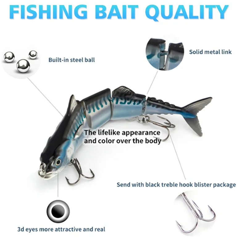 

-A89Z 4 Section Lure Bait Bionics Fish Bait Slow Sinking Fish Bait 150Mm/32.5G Slow Sinking Swimbait