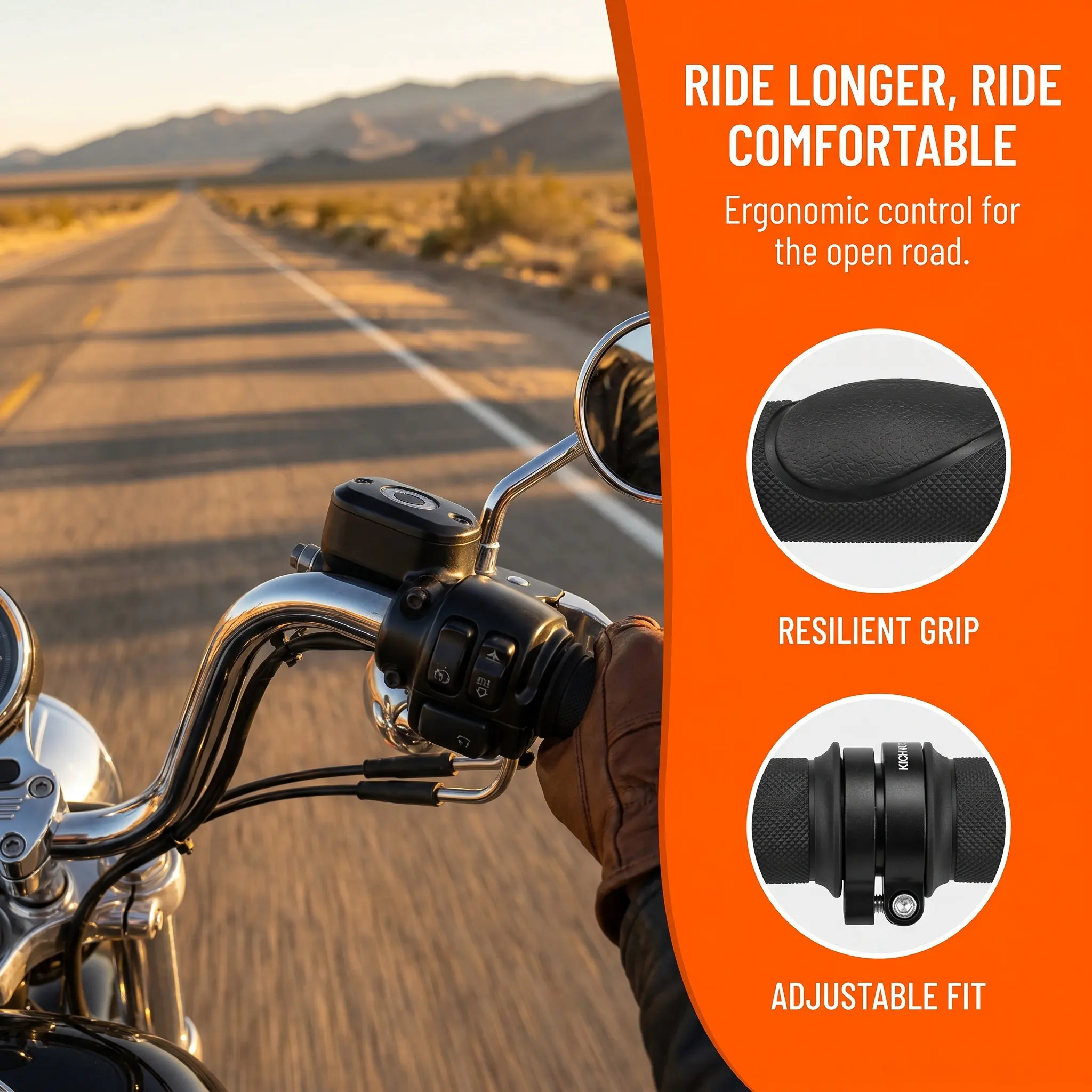 6pcs Motorcycle Throttle Rest Grip Assist for Handlebar – Flexible Long-Distance Riding No-Squeeze Accelerator