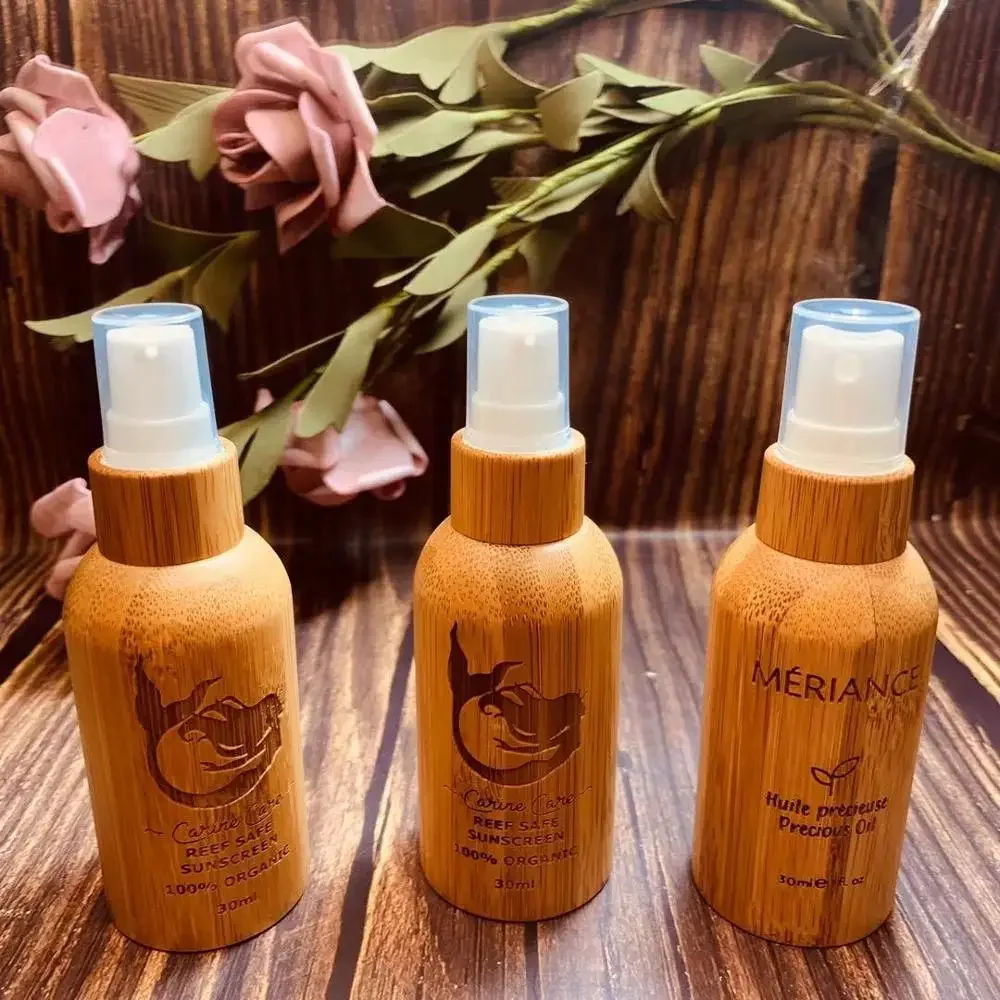 

reacycle Refillable Bamboo Dropper Bottle bamboo spray bottle 1 oz bamboo perfume bottle natural wood essential oil bottles