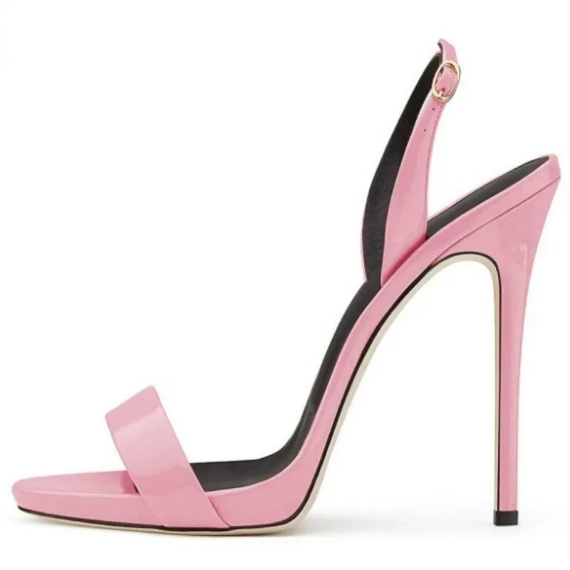 DIZHUANG shoes Fashionable women's high-heeled sandals. About 12cm heel height. Summer women's shoes. Pink sandals. Fashion show