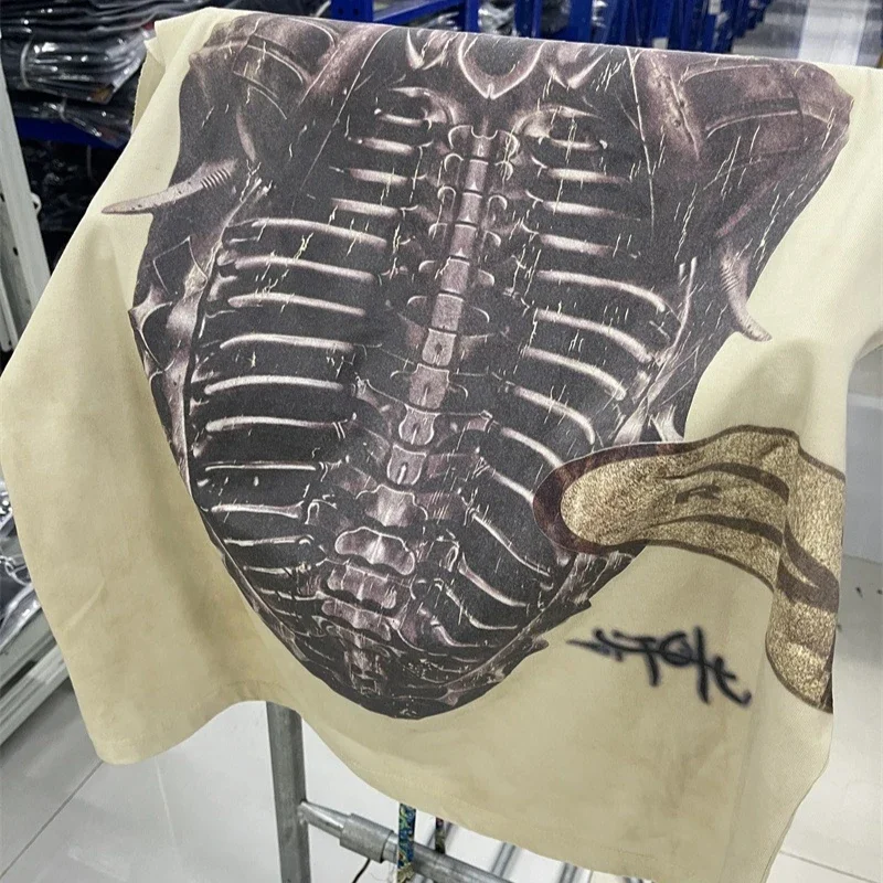 Cactus Jack Oversized T Shirt Men Women Skeleton Print Utopia Sleeveless Vest T-Shirts Pure Cotton Tshirts