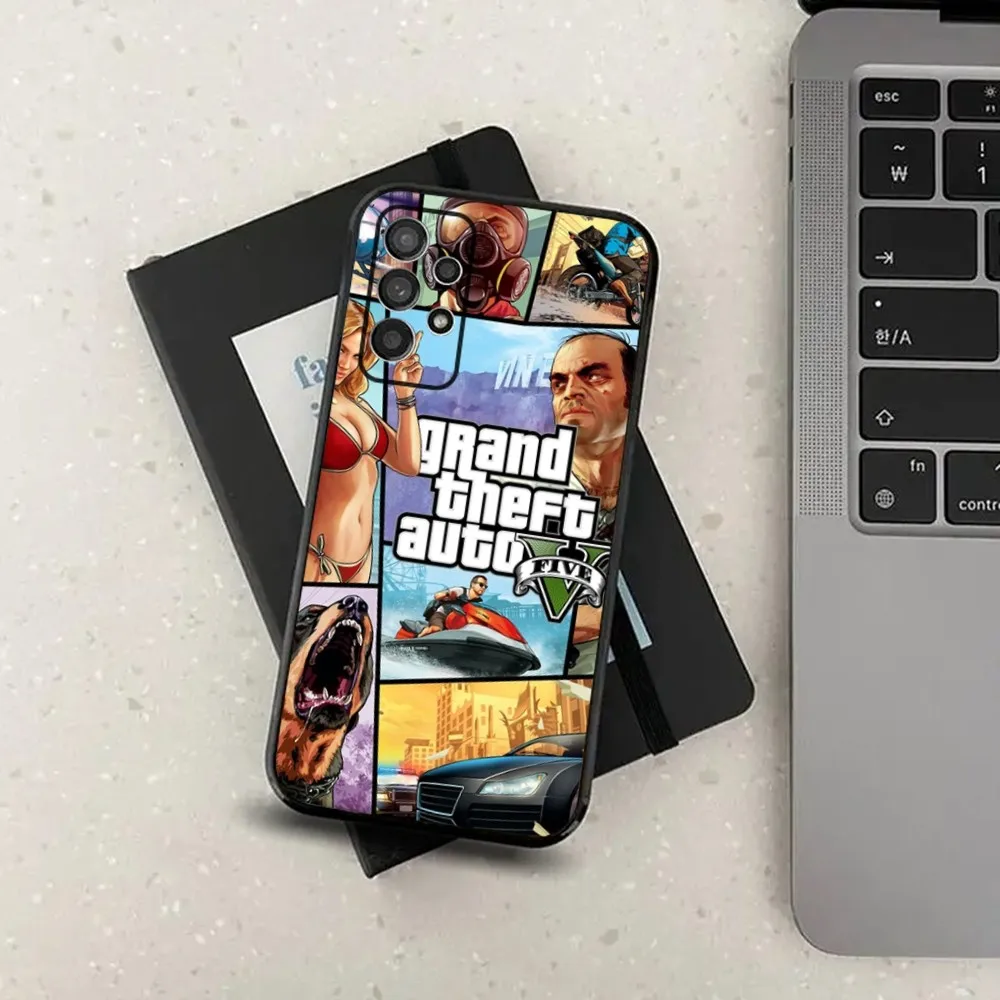 Game G-GTA 5 6 Vice City Phone Case For Samsung S21,S22,S23,S30,Ultra,S20,Plus,Fe,Lite,Note,10,9,5G Black Soft Cover