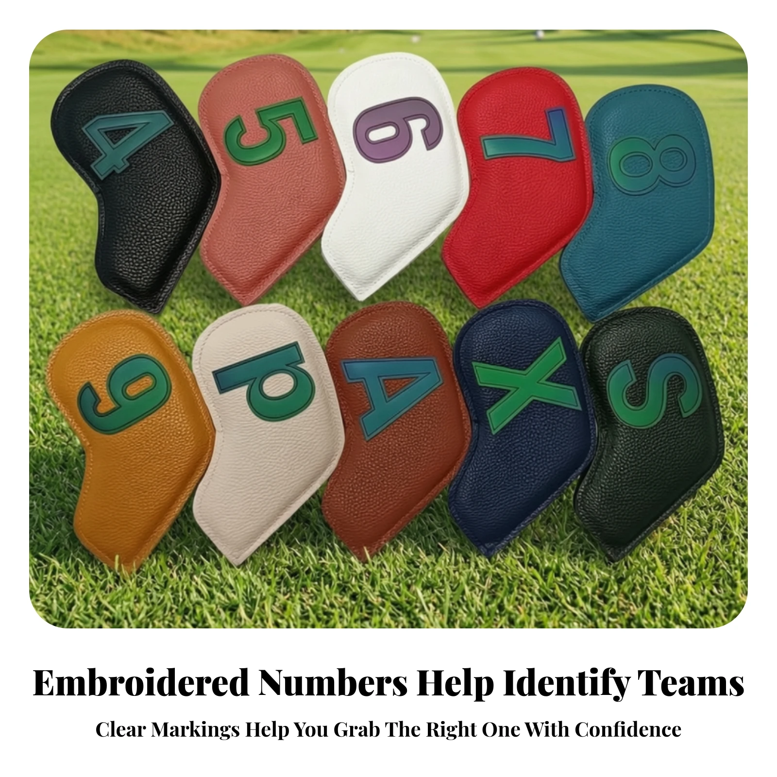 10 Pieces Golf Club Iron Head Covers Easy to Identify Golf Iron Covers Premium Lightweight for Golfers
