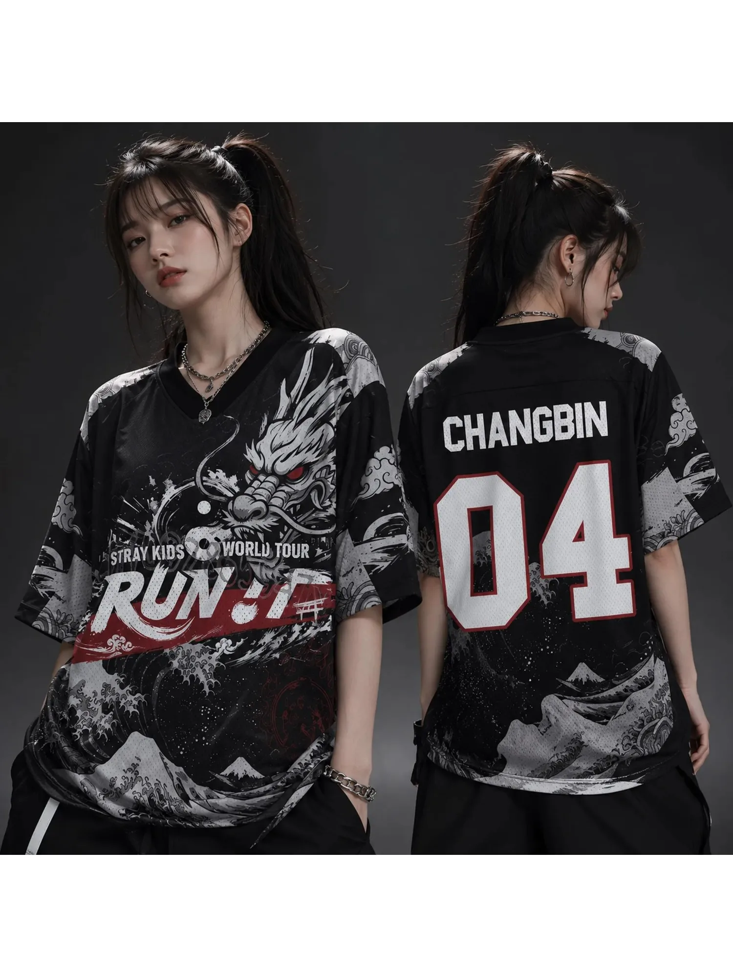 2026 Kpop Stray Run It World Tour Trikot T-Shirt für Herren und Damen Sommer Sport-T-Shirt Atmungsaktive Schnelltrocknende Kleidung Fan-Geschenke