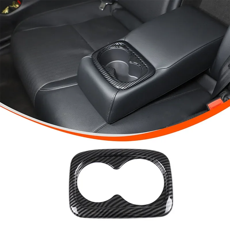 

For Honda Civic 11th 2022 Car Back Seat Water Cup Decorative Frame ABS Carbon Fiber Pattern Interior Accessories