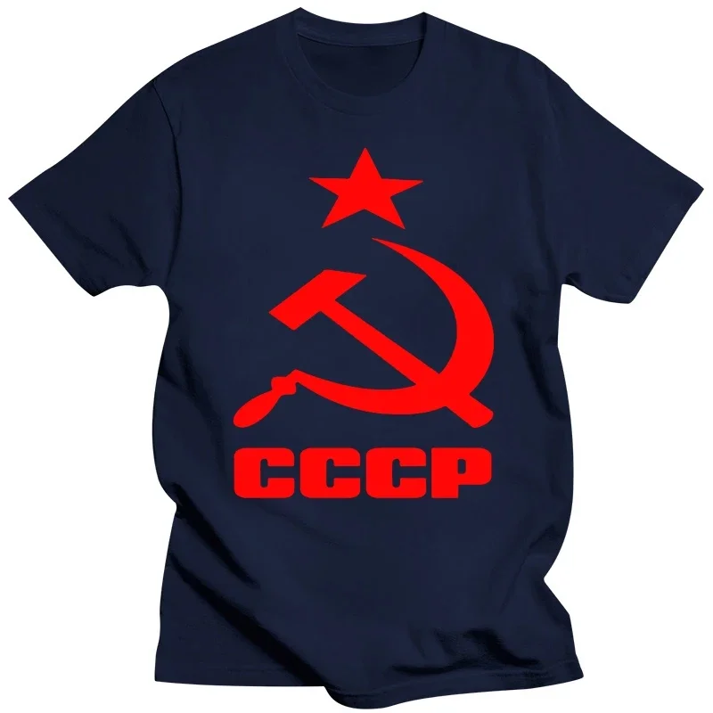 Yaz moda erkek gömleği CCCP rus sscb sovyetler birliği baskı kısa kollu pamuk moskova rusya erkek gömleği  mens t shirts