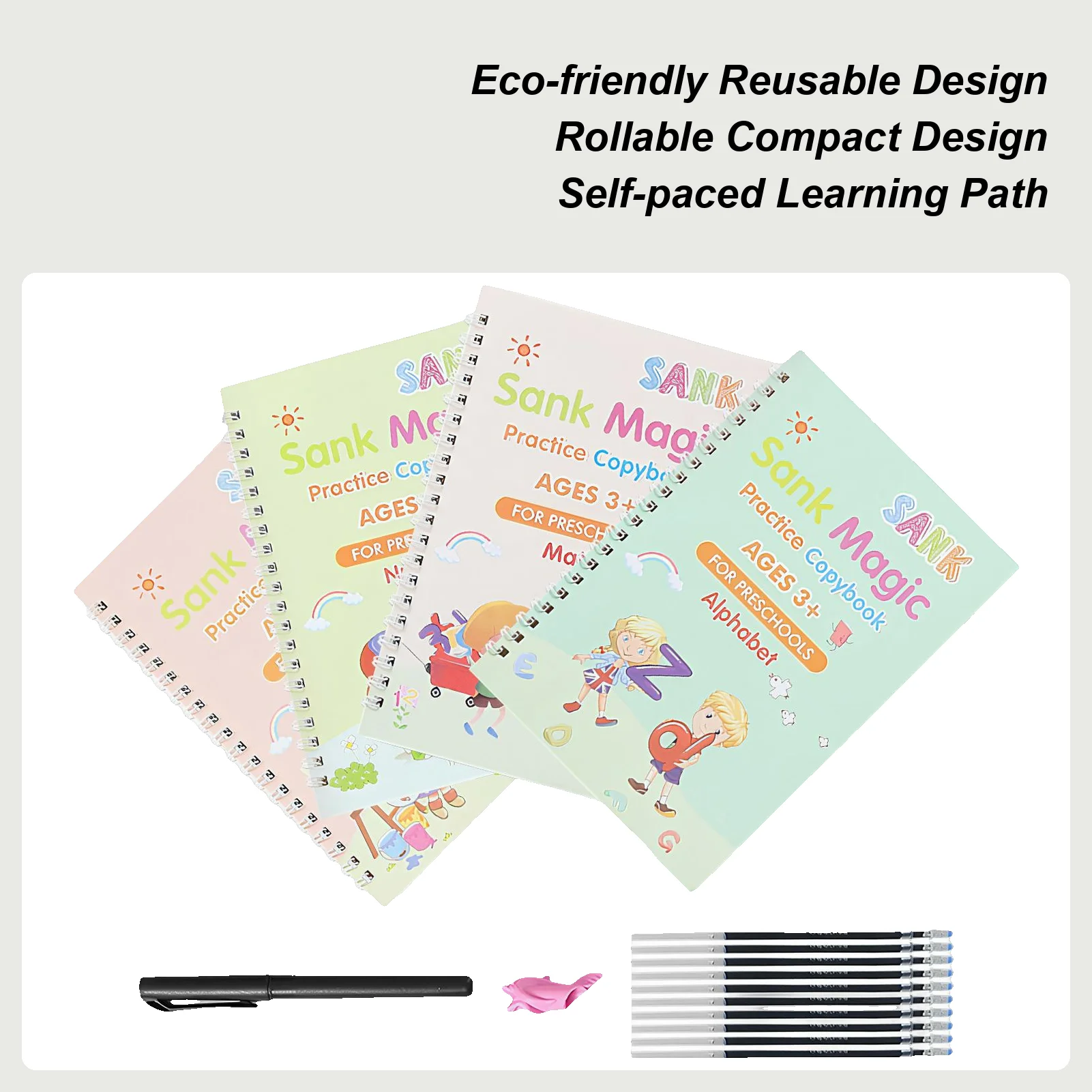 

Детская тетрадь для практики письма, 4 шт., тетрадь для практики рифленого алфавита, детская тетрадь для рукописного ввода для домашнего обучения, школы раннего возраста