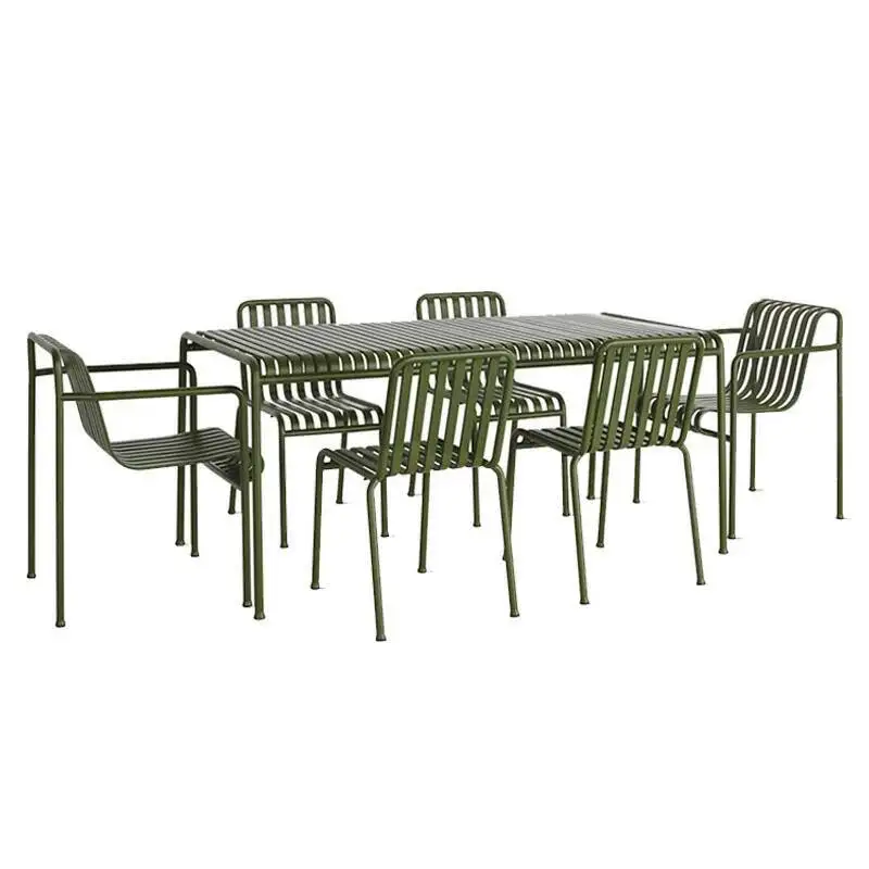 

and Modern Leisure Simple Tables Courtyard Outdoor Chairs Milk tea shop Coffee Shop iron art color outdoor Garden Chairs Table