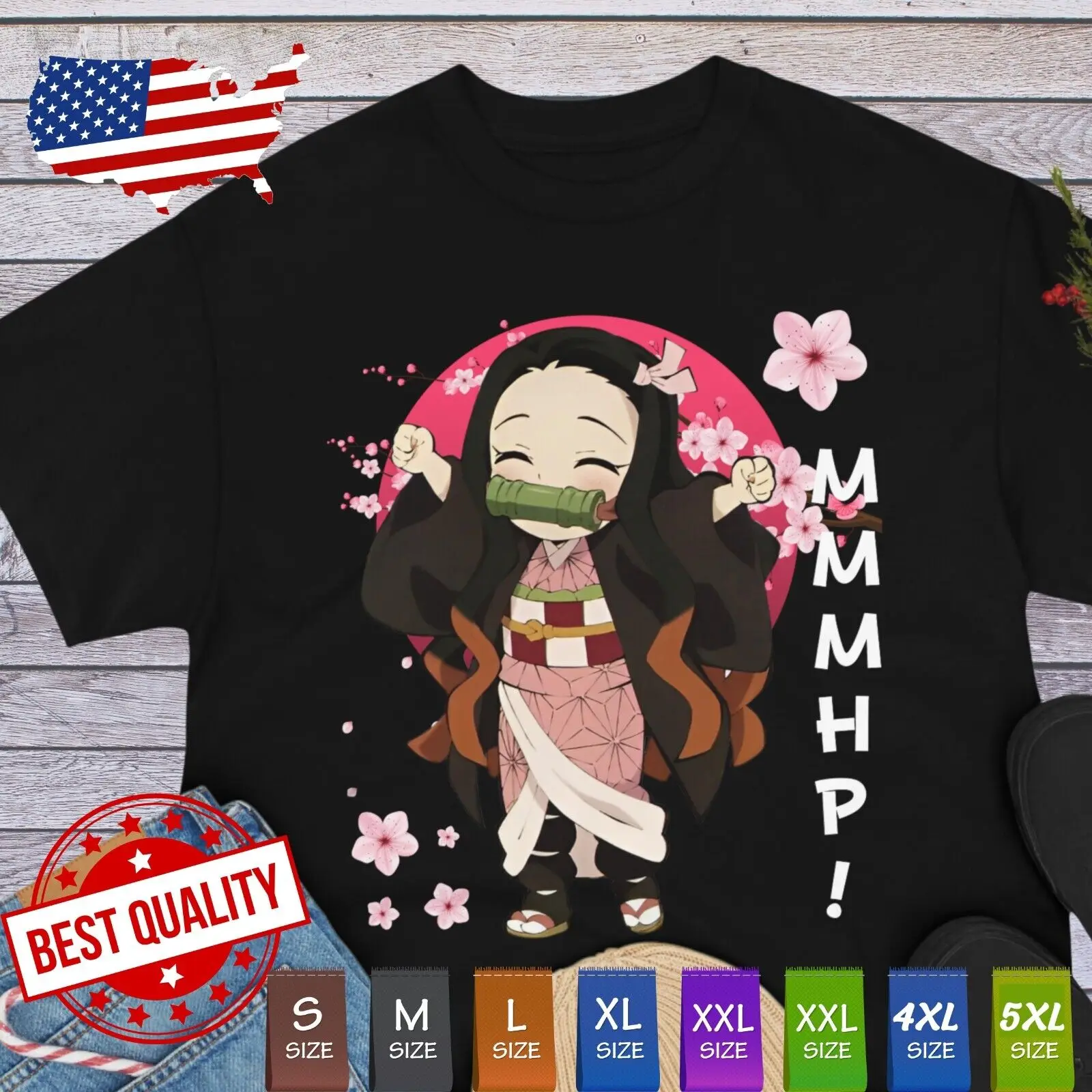 Nezuko Waifu T Shirt Demon Slayer Kawaii Tee Anime clothing Manga Japan Cosplay