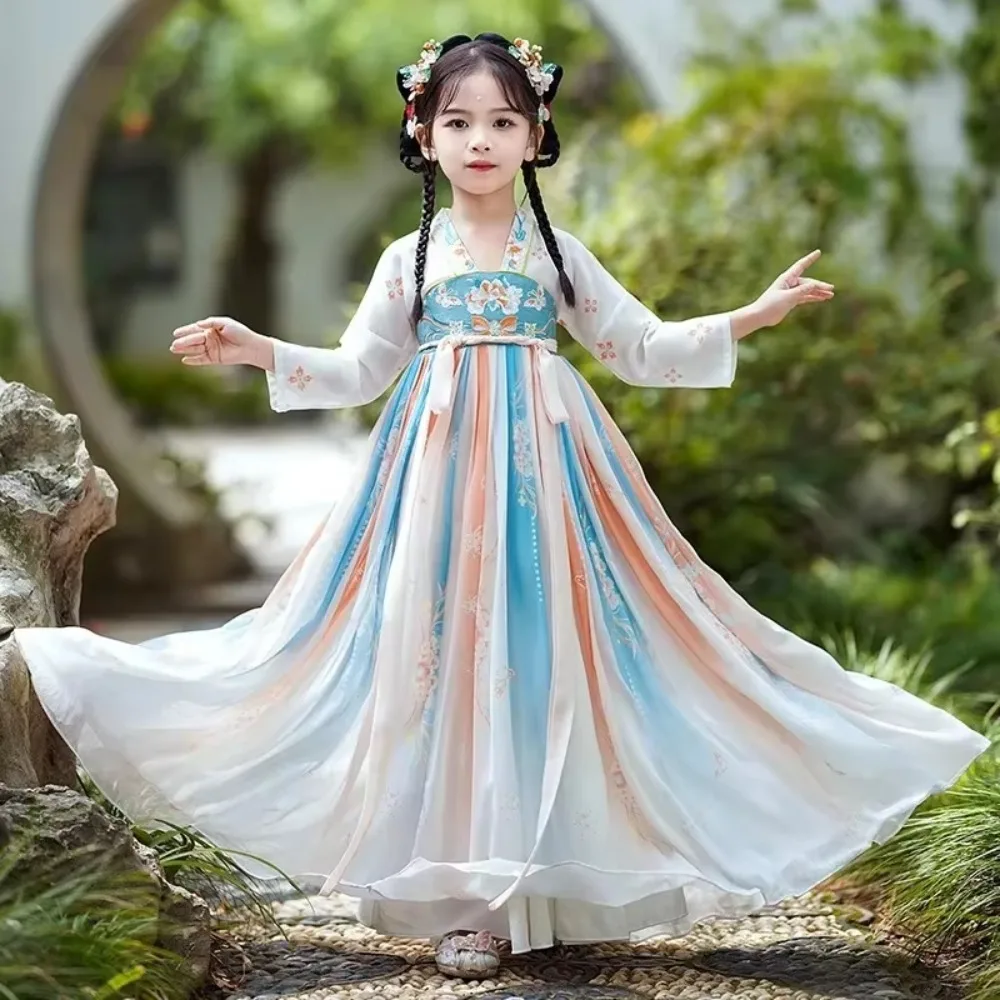 Gaun Cosplay musim panas Modern Hanfu pakaian anak-anak perempuan kostum anak-anak gaun peri anak perempuan pakaian tradisional Cina Vestidos