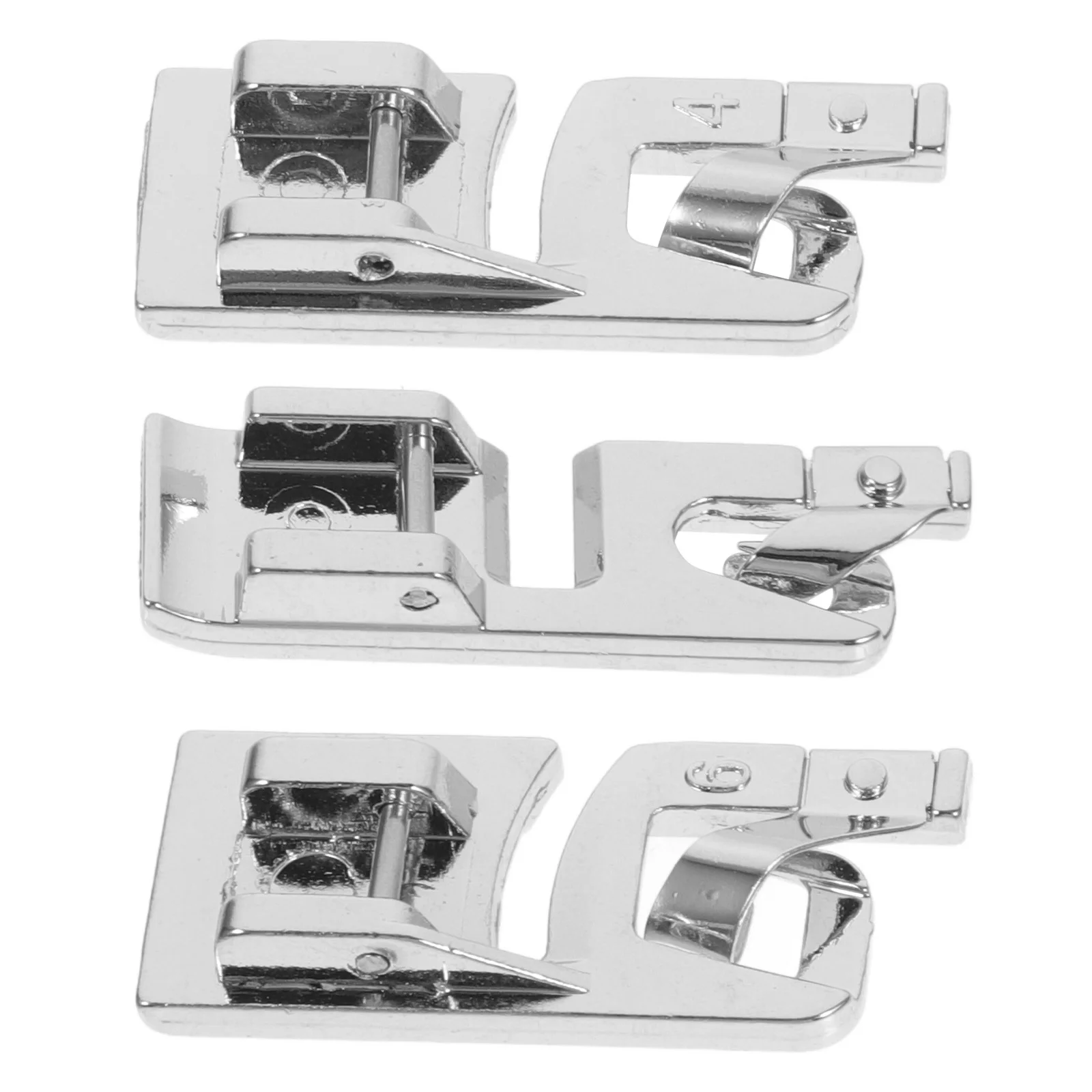 

3pcs Rolled Hem Presser Foot Metal For Sewing Machine Replacement Portable Stitching Attachment Multi-Function Sewing Feet Craft