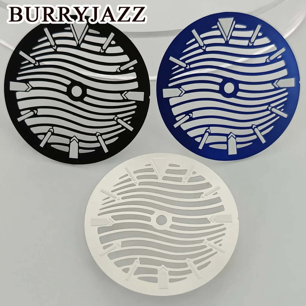 BURRYJAZZ 29 مللي متر بدون شعار NH35 NH70 NH72 الجوف خارج أبيض أسود أزرق أخضر رمادي ساعة الطلب الأخضر مضيئة صالح 3 الساعة تاج