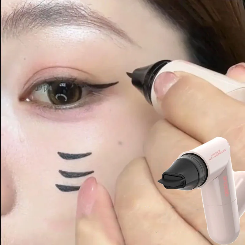 Heart-shaped Double Head Eyeliner Stamp Pen Long-Lasting Waterproof Non-smudging Brown Black Eyeliner for Bold Makeup Cosmetic