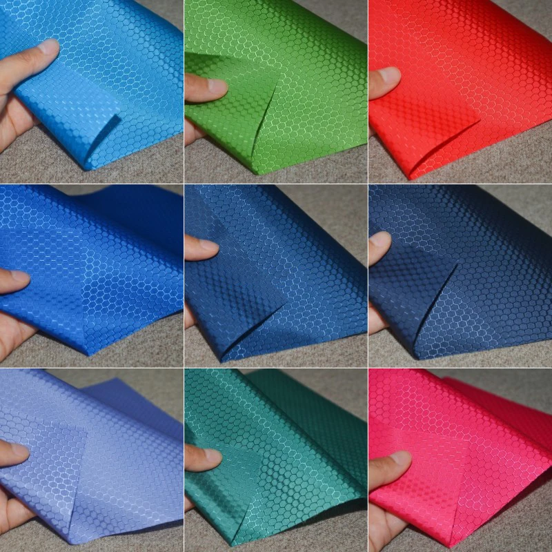 210D Honeycomb Jacquard Oxford Fabric Waterproof PU Coated Material for DIY Backpack Tent Luggage Storage Bag Durable Ripstop