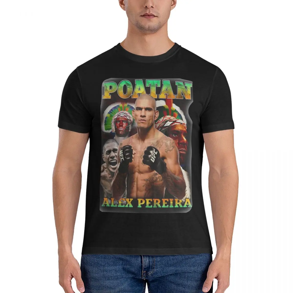 Alex Pereira Poatan T Shirt Bootleg Alex Pereira T-Shirt Beach T Shirts Cotton Hip Hop Tee Shirt For Men Short Sleeve Top Tees