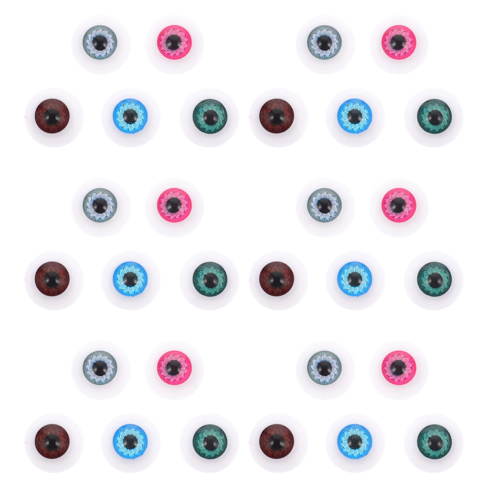 50 Pcs Supplies Artificial Eyes Halloween Toys Half Eyeballs Props Acrylic DIY Material For Color contact lenses