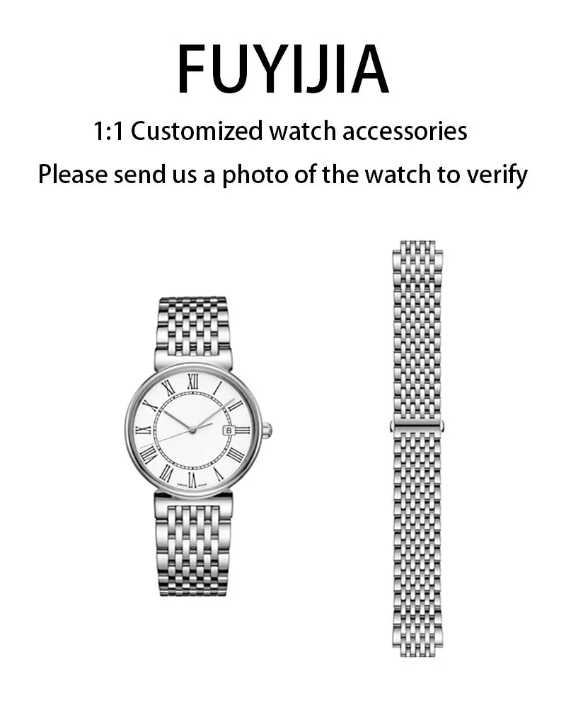 FUYIJIA Women Custom M-ido DORADA M1130 Original Watchband 18mmConvex12.5mm 316L Stainless Steel Strap Butterfly Buckle Bracelet