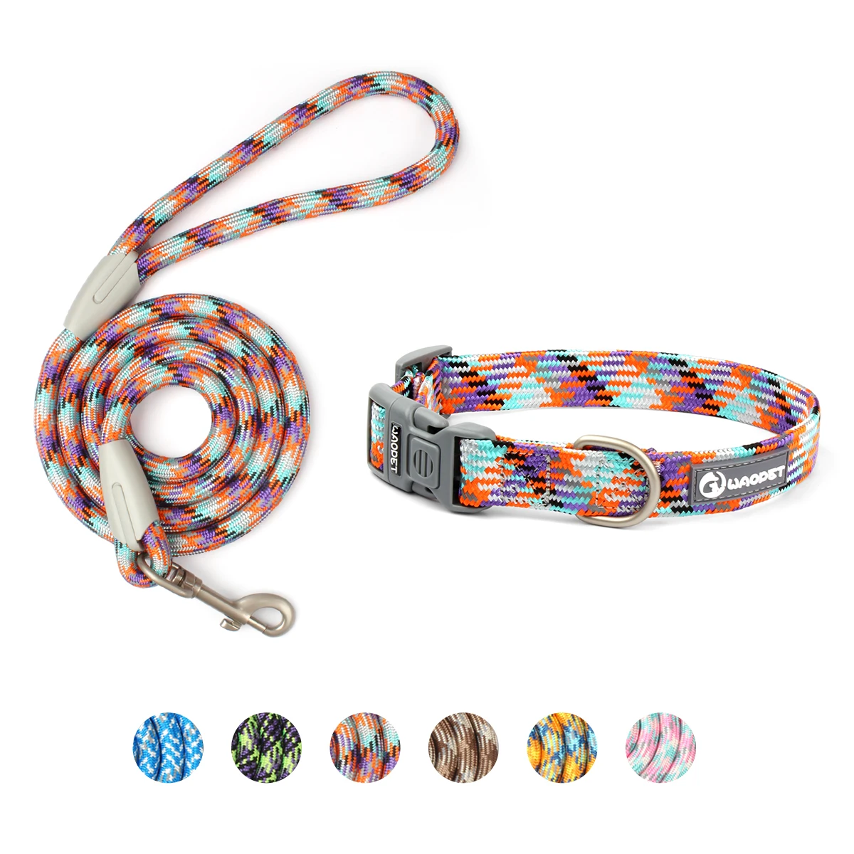 Leinen- und Halsband-Set für kleine, mittelgroße und große Hunde, Haustier, französische Bulldogge, Chihuahua, Mops, Outdoor-Walking, Leinenhalsband, Leinenzubehör – Detail 2