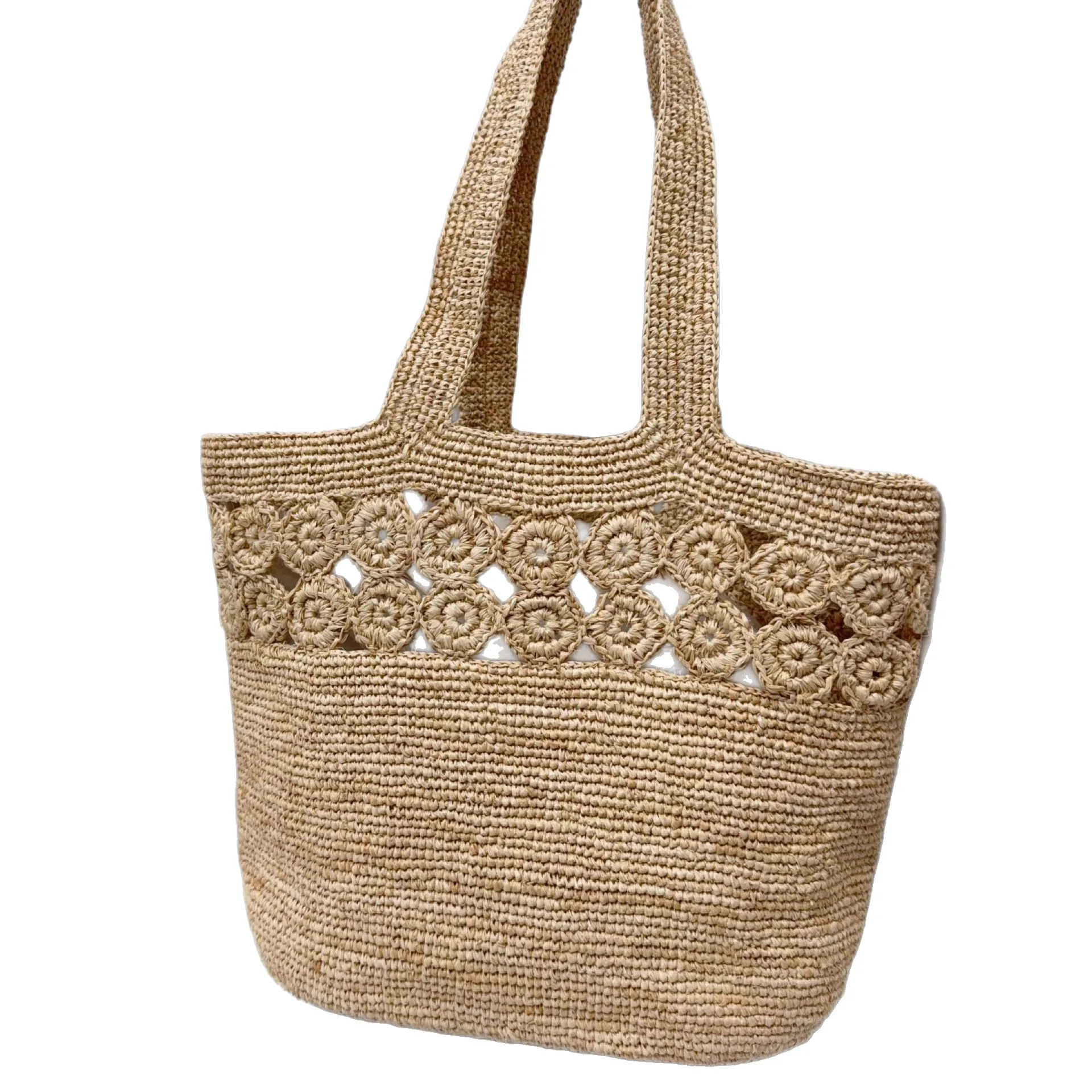 Handmade Raffia Beach Bag Summer Hollow Woven Women Bags NEW Travel Knitting Straw Bags for Women Shoulder Bag Shopper Handbag