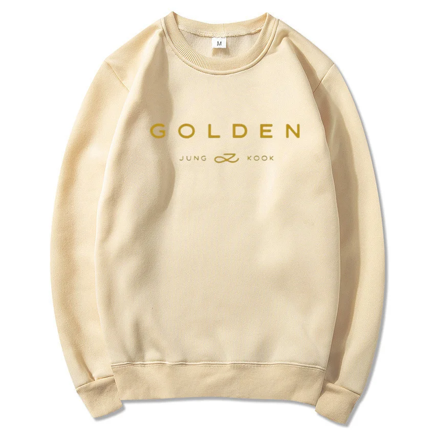 Jungkook Kpop Golden Album Hoodie Retro Sudaderas Winter Warm Sweatshirt Trendy Hoodie Unisex Long Sleeve Top Oversized