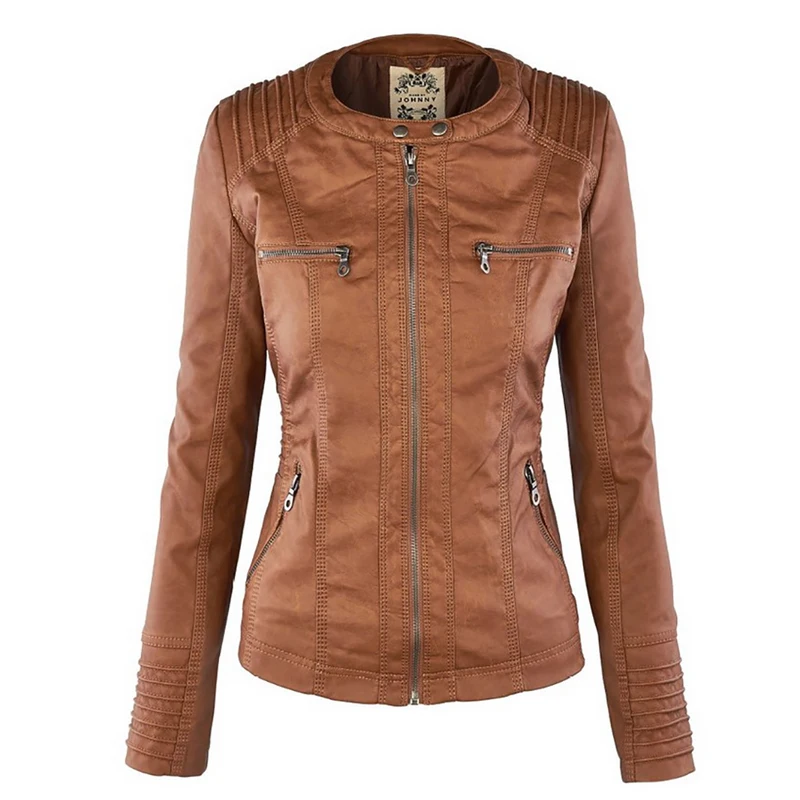 2022 Fashion Winter Faux Leather Jacket Women\'s Basic Jackets Hooded Black Slim Motorcycle Jacket Women Coats Female jaqueta