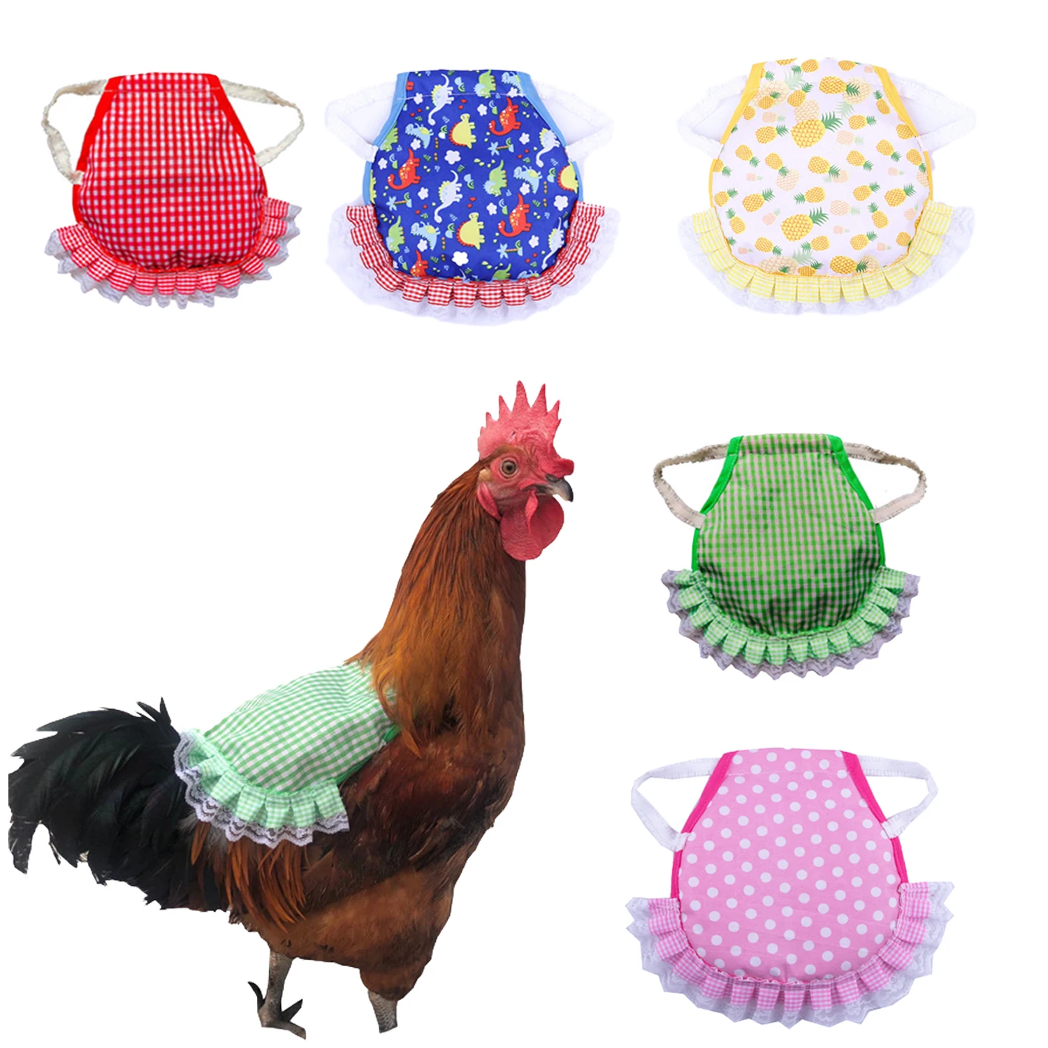 Delantal de sillín de gallina, Protector de plumas, fijador, Protector de espalda, delantal de sillín de gallina, ropa ajustable para mascotas, ropa de pollo, Poultr