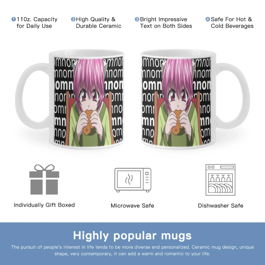 

Elfen Lied Anime Free shipping Ceramic Mug Cute Coffee Tea Milk Stave Mugs And Cups with Handle Novelty Gifts