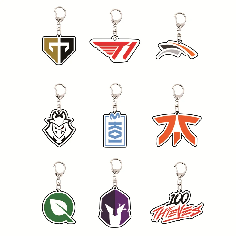 Anime LOL Team Logo 5cm Acrylic Keychain, Plate Decoration, Creative Bag Charm, Jewelry Pendant Gift