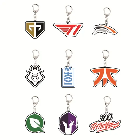 Anime LOL Team Logo 5cm Acrylic Keychain, Plate Decoration, Creative Bag Charm, Jewelry Pendant Gift