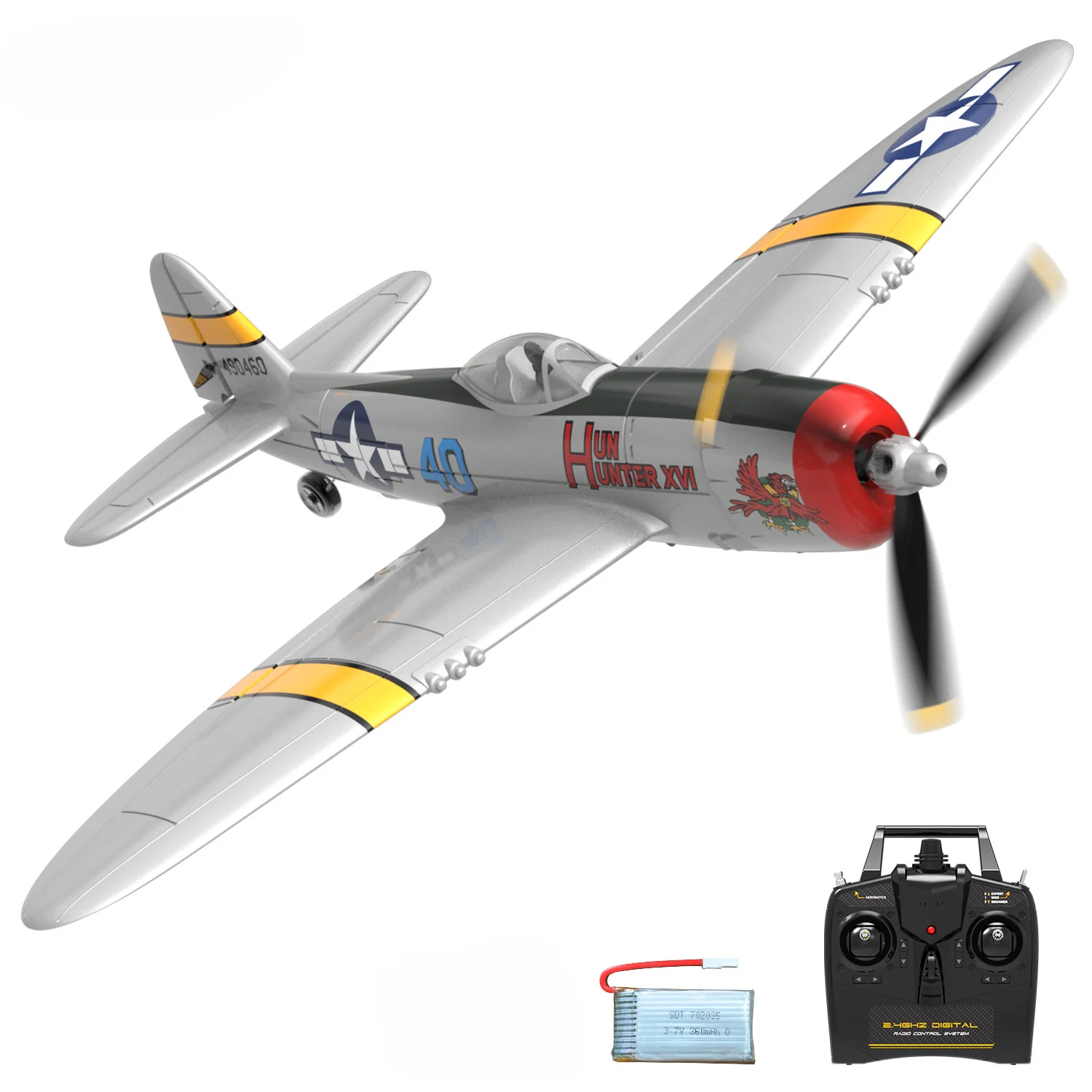 

P47 Lightning RC Airplane 2.4G 4CH 6 Axis 400mm Wingspan RC Aircraft One Key Aerobatic RTF Glider Plane Toys Gifts