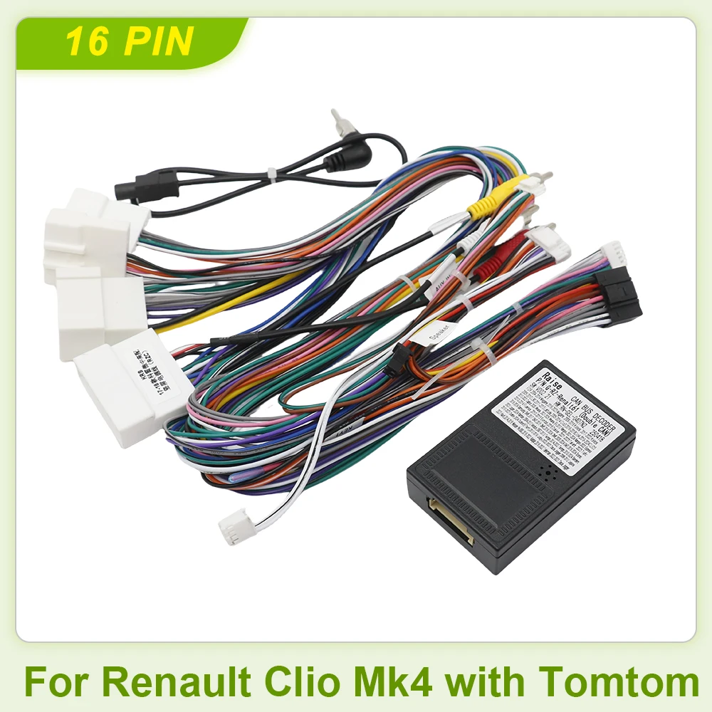 For Renault Clio Mk4 16 Pin To 12/24/32 Pin Wiring Harness CANBUS Adapter Cable for Android Car Stereo Radio
