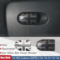 Black Flag Car Glove Box Handle Decorative Storage Box cover Sticker For MINI Clubman COOPER S F55 F56 F57 F54 F60 Car-Styling