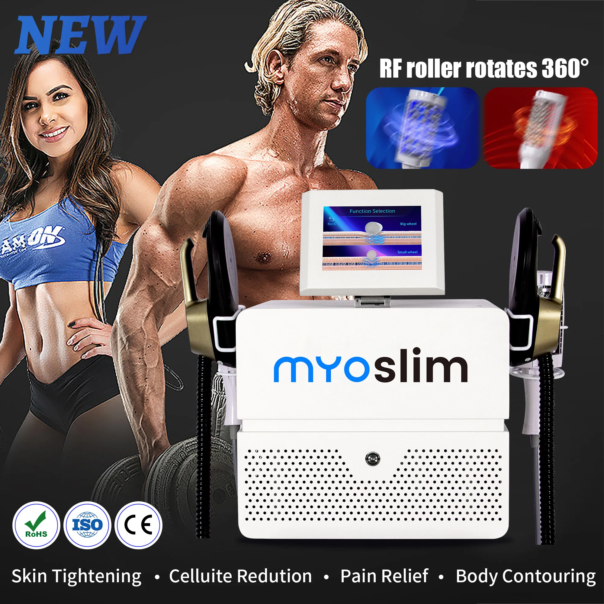Upgrade Myosilm New Desktop RF Body Shaping Machine Roller Fat Reduction And Magnetic Slimming EMS Body Shaping And Weight Loss