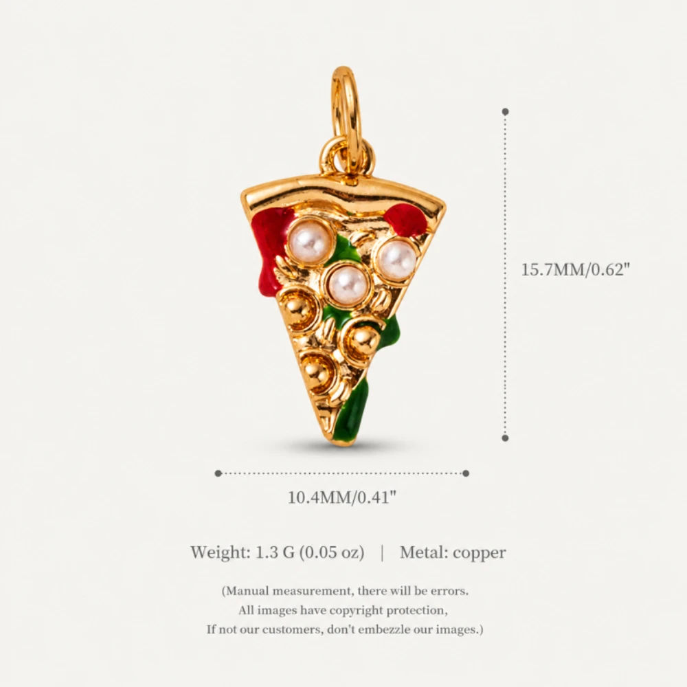 Niedliche und frische neue Dessert-Serie: Schokoladen-Perlen-Milchtee-Pizza DIY-Anhänger für Schmuck. – Detail 5
