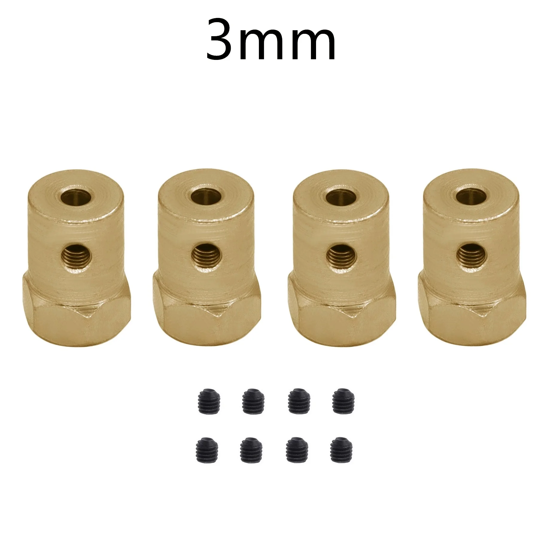 4 szt. Mosiądz 12mm koło sześciokątne sprzęgło sprzęgło Adapter tulei złącze opony 3/4/5/6/7/8/mm dla części zamiennej do łodzi samochodowej RC