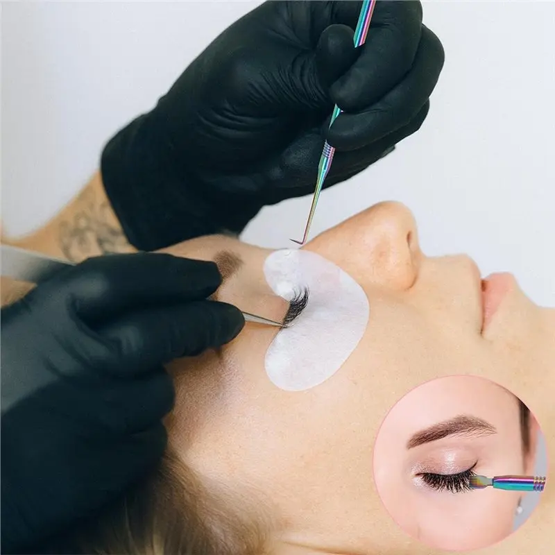 A27U Upgraded Lash Lift Perm Tool Dual-End, 2PCS Stainless Steel Eyelash Tint Rod Kit With Lash Comb And Separator
