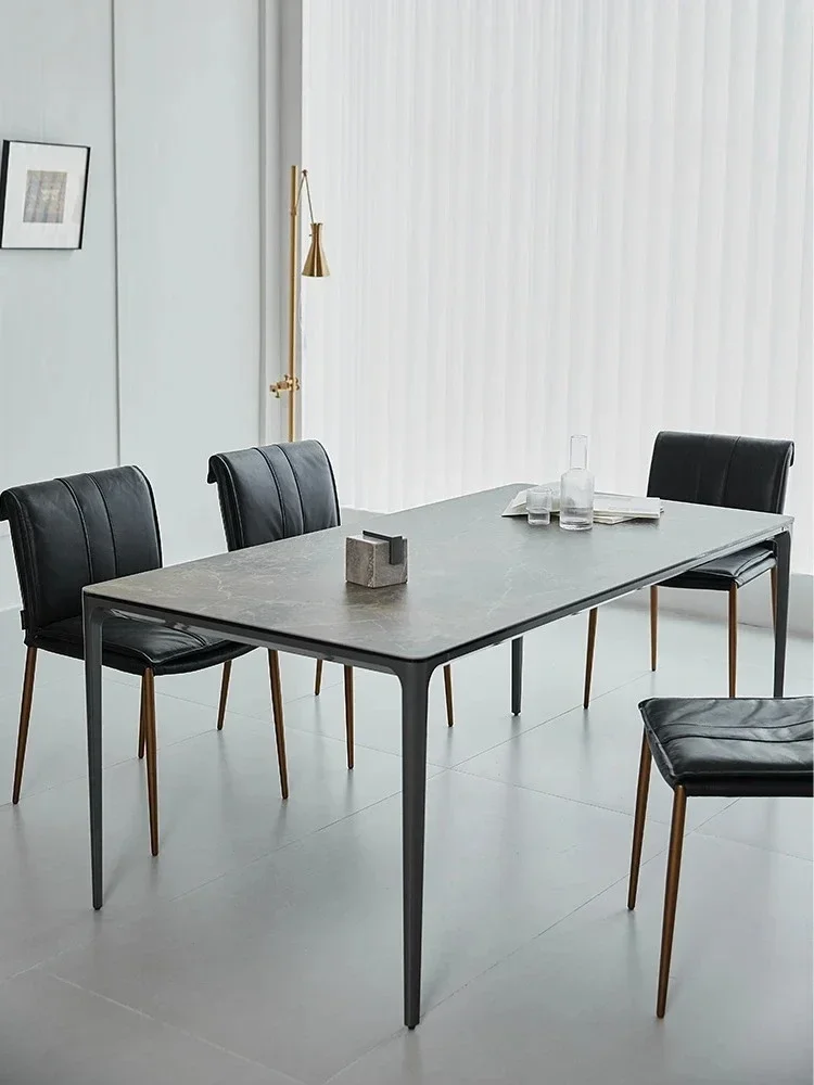 Retro  Dining Table Home Small Apartment Restaurant Dining Table Light Luxury Rectangular Dining Tables and Chairs Set