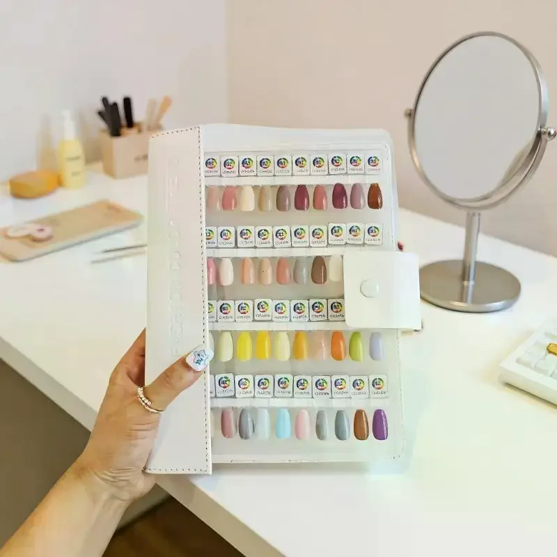 48/96/144/192色 マグネット式 ネイルアート スウォッチブック マニキュア カラーテスト ストレージブック 大型 アクリル製 ワークス ディスプレイ カラーカード