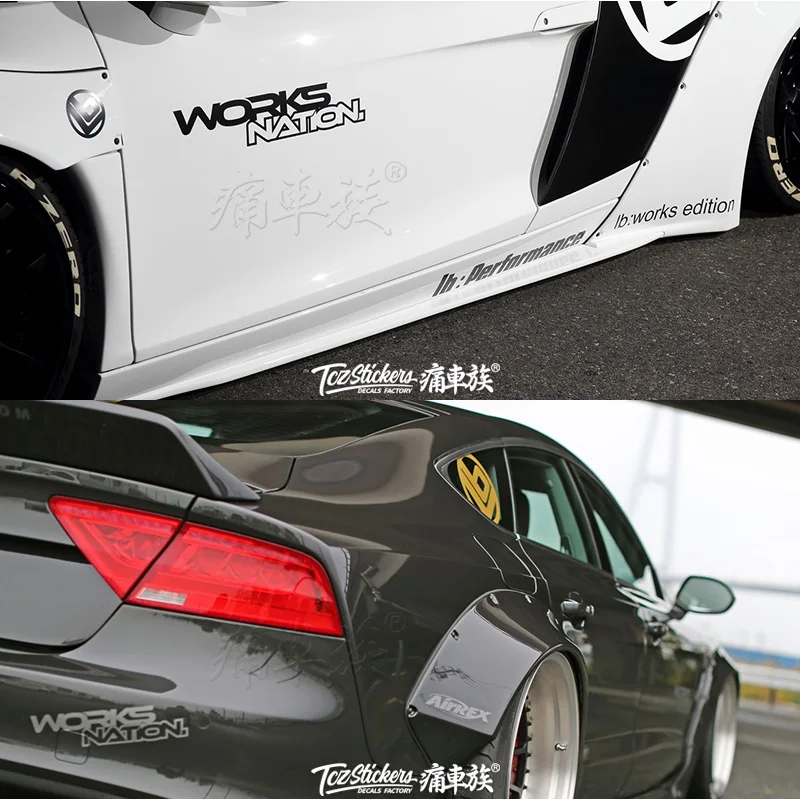 1pcs car stickers Vinyl S5 R8 LB works custom fashion canopy triangle window car decals S5 R8 car film