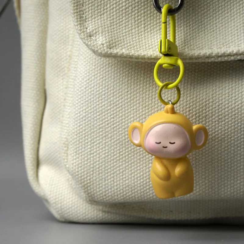 4PCS Hot Cartoon Teletubbies Series Pendant Creativity Exquisite Cute Car Key Pendant Men and Women Gift view 3