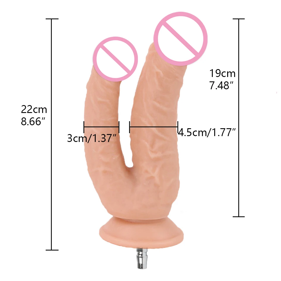 ROUGH BEAST Double-end Dildo for Quick Air Sex Machine Women and Men Masturbation Machine Attachments Adult Erotic Products