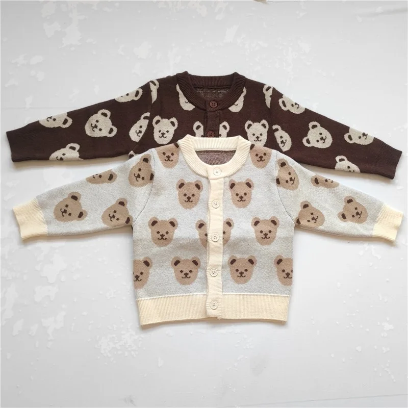 

Toddler Baby Boy Knitwear Children Cardigans Girls Clothes Cartoon Bear Knit Sweater Kids Jackt Autumn Coat Outerwear For 0-4Y